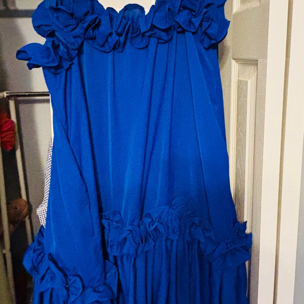 DAVI & DANI Blue Ruffle Wedding dress